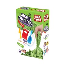 Aksesuarlı Kinetik Oyun Kumu, 1000 Gr Yeşil Renkli Set