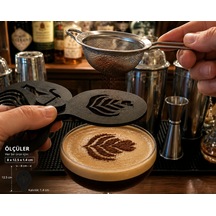 16 Parça Kahve Şablon Seti Barista Cappuccino Latte Art Şablonu 8 X 12.5 X 1.4 Cm