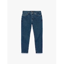 Koton Pamuklu Normal Bel 5 Cepli Regular Tapered Jean Pantolon Koyu İndigo 7wam40345nd