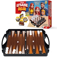 Çantalı Tavla- Dama-satranç 3'lü Oyun Seti