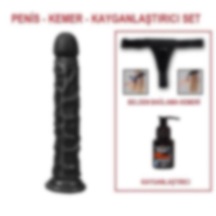 Odins Shop 24 CM Belden Bağlamalı Realistik Testissiz Zenci Dildo Penis Set