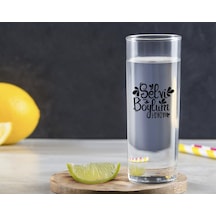 Kişiye Özel Renkli Baskılı Selvi Boylum Tasarımlı Vodka Bardağı-2