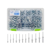 Hobi-4 Alüminyum Pop Perçin Seti 411 Parça 13 Çeşit Organizer Takım Çantalı