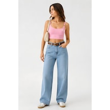 Lili Woman Kadın Pembe Halka Detaylı Crop Atlet E.9062