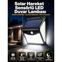 Güneş Enerjili Sensörlü Duvar Lambası Bahçe Lamba Suya Dayanıklı Bahçe Aydınlatma - Lisinya