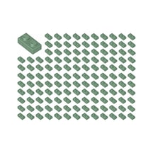 Yedek Parçalar: Plate 1x2: 100 Adet 1x2 Plate Parts Plaka Parçası Kum Yeşili - Sand Green 3023