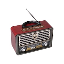 Meier M-113 Bluetooth Şarjlı Nostaljik Radyo Bt Usb/sd/mp3 Açık Kahverengi