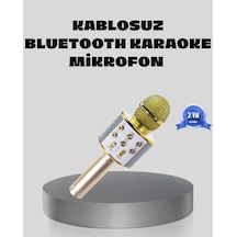 Bluetooth Karaoke Mikrofon Şarjlı Uzun Pil Ömürlü Çok Fonksiyonlu
