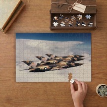 Havada Askeri Uçaklar Tasarımı 240 Parça Ahşap Puzzle Ahşap Kutuda Mpy10409