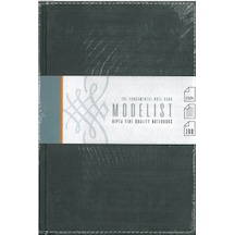 Gıpta Modelist 17 x 24 160 Yp.Kareli Sert Deri Kapak Defter Dikişli Siyah