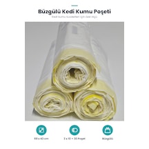 Büzgülü Çöp Torbası - 69cmx43cm - Kedi Kumu Poşeti 3x10 Toplam 30 Poşet