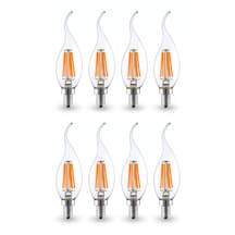 Rustik Kıvrık 4w E14 Led Ampul 400lm 8li Paket