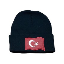 Salarticaret Türk Bayrak Baskılı Siyah Bere
