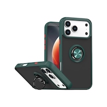 Newface Apple Apple iPhone Uyumlu  17 Pro Montreal Yüzüklü Silikon Kapak - Yeşil