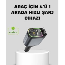 Hubrendy Kargo Araç Şarj Cihazı 66w 4 Portlu Hızlı Şarj Ve Led Işıklı