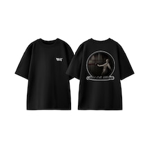 Thewert Simon Henriksson 5 Tasarım Sırt Baskılı Pamuk Siyah Oversize T-shirt