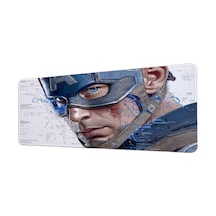 Captain America Teknolojik Blueprint 40x90 Cm Oyuncu Mousepad Kaymaz Taban Büyük Boy