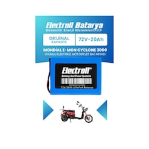 Mondial E-mon Cyclone 3000 Uyumlu Batarya Orijinal Kapasite Lifepo4 72v 20ah Elektrikli Motosiklet Bataryası