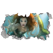 Duvar Kırığı Deniz Kızı 3 Boyutlu Sticker 040