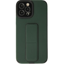 Apple İphone 12 Pro Max Kılıf Mega Standlı Silikon - Yeşil