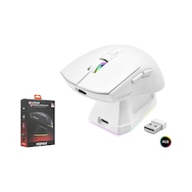 Mofan Mf1215w Dual Mode Rgb Gaming Mouse Manyetik Şarj Standlı 2.4 Ghz Bluetooth Beyaz Diğer