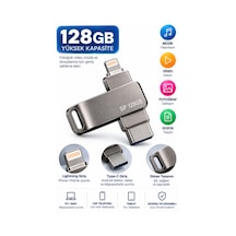 Telefon Tablet Ve Bilgisayar Uyumlu 128gb Lightning Type C Çoklu Girişli Usb Bellek