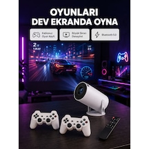 4k Wi-fi 6 Projeksiyon Cihazı 10.000+ Oyun Desteği, Kablosuz Bağlantı Ve Çoklu Giriş Portları Yeni Nesil - Lisinya