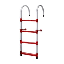 Hobi Store Portatif Tekne Merdiveni ( Kırmızı ) 3 Basamaklı