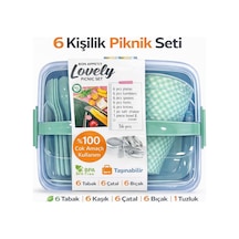 Lovely Piknik Seti 6 Kişilik 32 Parça Yeşil