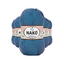 5 Adet Pırlanta Amigurumi El Örgü İpi Yünü Turkuaz 3409 - Nako Mudanis