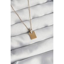 Ezoconcept 316l Çelik Zincir Gold Renk Zirkon Taşlı Aşk Mektubu Kolye 001