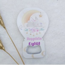 Tavşan Baskılı Balon Açacak Magnet 11x7 Cm Uv Bebek Mag 30 Adet