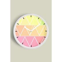 Soyut - Geometrik Temalı Modern Duvar Saati - 30cm - Önü Camlı Beyaz Kasa - Sessiz Mekanizma-jh0278 Beyaz