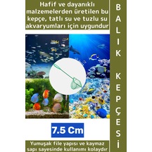 Wintoup Dayanıklı Kaymaz Sap Hafif Yumuşak Fileli Tatlı Tuzlu Su Uyumlu Pratik Akvaryum Balık Kepçesi 7.5 Cm