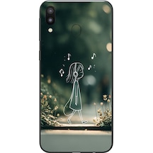 Samsung Galaxy M20 Uyumlu Neon Kız Çocugu Baskılı Silikon Kılıf Renkli