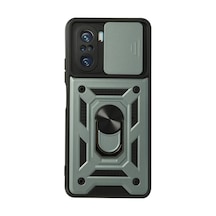 Xiaomi Poco F3 Uyumlu Kılıf Pars Lens Yüzüklü Silikon - Yeşil
