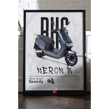 Rks Neron X Siyah Ahşap Çerçeveli Poster, Dekoratif Motosiklet Duvar Tablosu