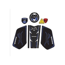Tvs Raider Tank Pad Sticker Seti Mavi Siyah Redlinegrafik
