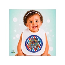 Paw Patrol Keten Bebek Mama Önlüğü Yumuşak - Emici - Yıkanabilir - Özel Tasarım P152 Çok Renkli