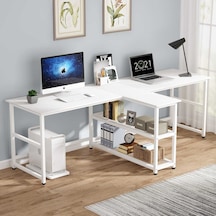 Zizuva  Zizuva Tasarım Kitaplıkla Bölmeli Modern 2 Kişilik Çalışma Masa  (541151243)