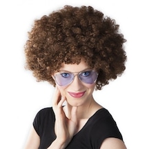 Kahve Renk Kıvırcık Afro Bonus Peruk Çocuk