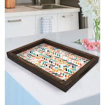 Bk Gift Modern Art Tasarımlı Ahşap Tepsi-2