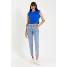 Kadın Regular Fit Crop Tişort Spr22tsk128 001