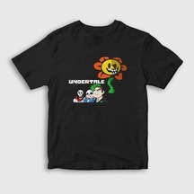 Presmono Unisex Çocuk Flowey Undertale T-shirt Siyah