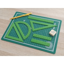 3d Baskı Geometri Cetvel Seti - İletki, Gönye Ve Ölçüm Araçları - Yeşil