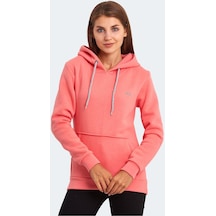 Slazenger KESHIAN IN Kadın Kapüşonlu Cepli Mercan Sweatshirt