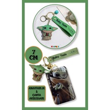Star Wars Mandalorian The Child Grogu Baby Yoda Figür Anahtarlık Ve Kartlık 2 Si Bir Arada - Model 5