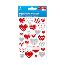 Tanex Stickers Eu Puffy Damla Etiket Kalp Serisi 5 Ad.Tnx-25021