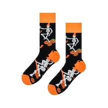 Carnaval Socks İskelet Ve Bal Kabağı Desenli Halloween Çorabı Çok Renkli