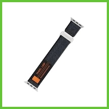 Bezos Watch 38mm Uyumlu Alice Kumaş Kordon - Siyah-gri Dmc